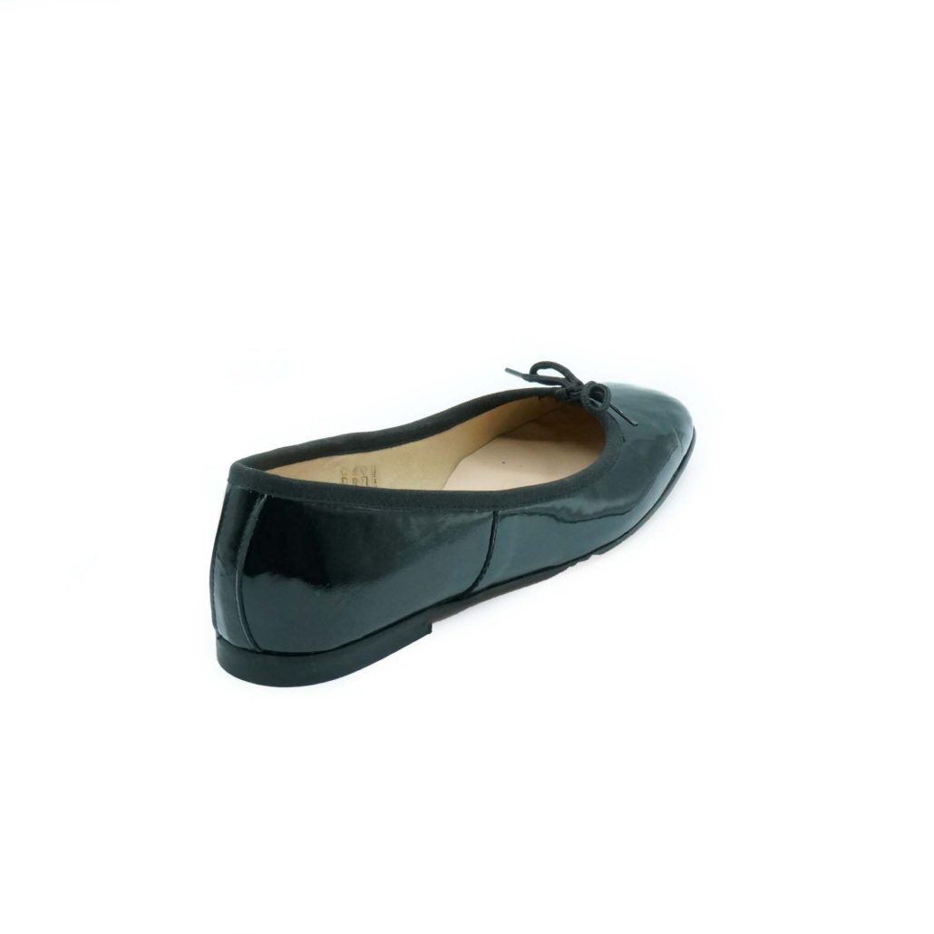 Lea Gu ballerina in vernice, fiocco frontale, punta quadrata, tacco 10mm Saldi Di Fabbrica
