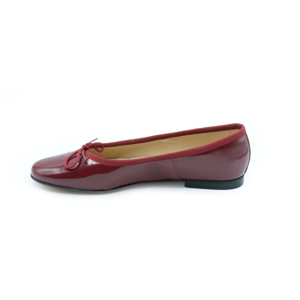Lea Gu ballerina in vernice, fiocco frontale, punta tonda, tacco 10mm I Più Venduti