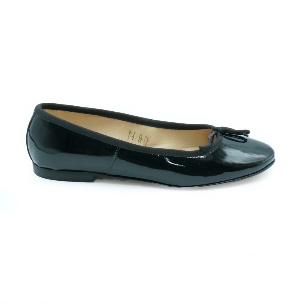 Lea Gu ballerina in vernice, fiocco frontale, punta tonda, tacco 10mm I Più Venduti