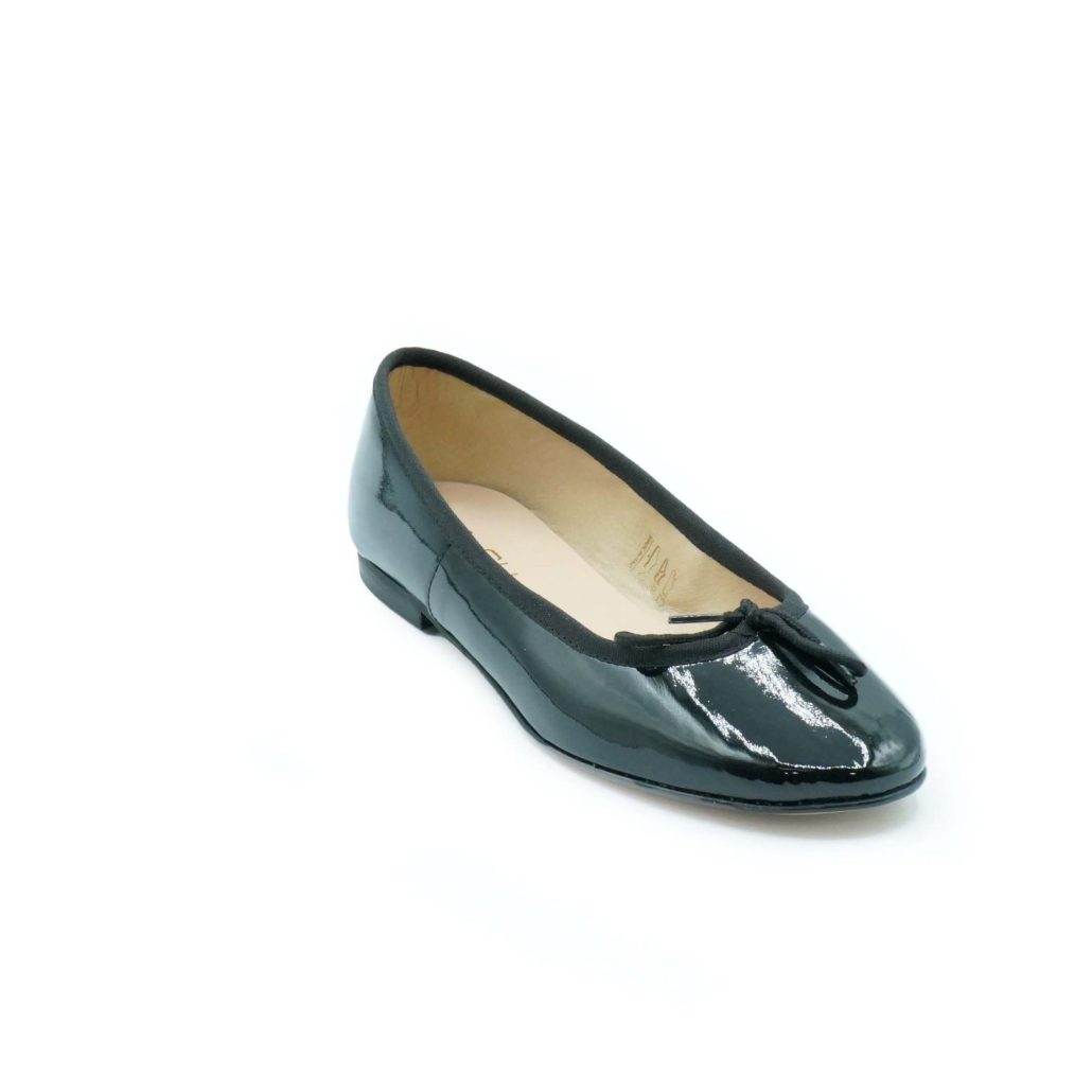 Lea Gu ballerina in vernice, fiocco frontale, punta tonda, tacco 10mm I Più Venduti