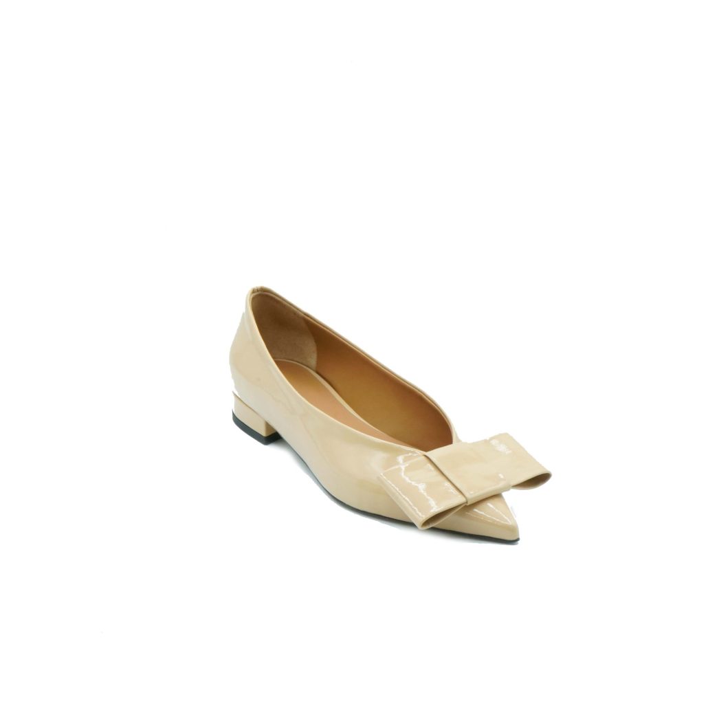 Lea Gu ballerina in vernice, fiocco frontale, tacco 10mm Italy