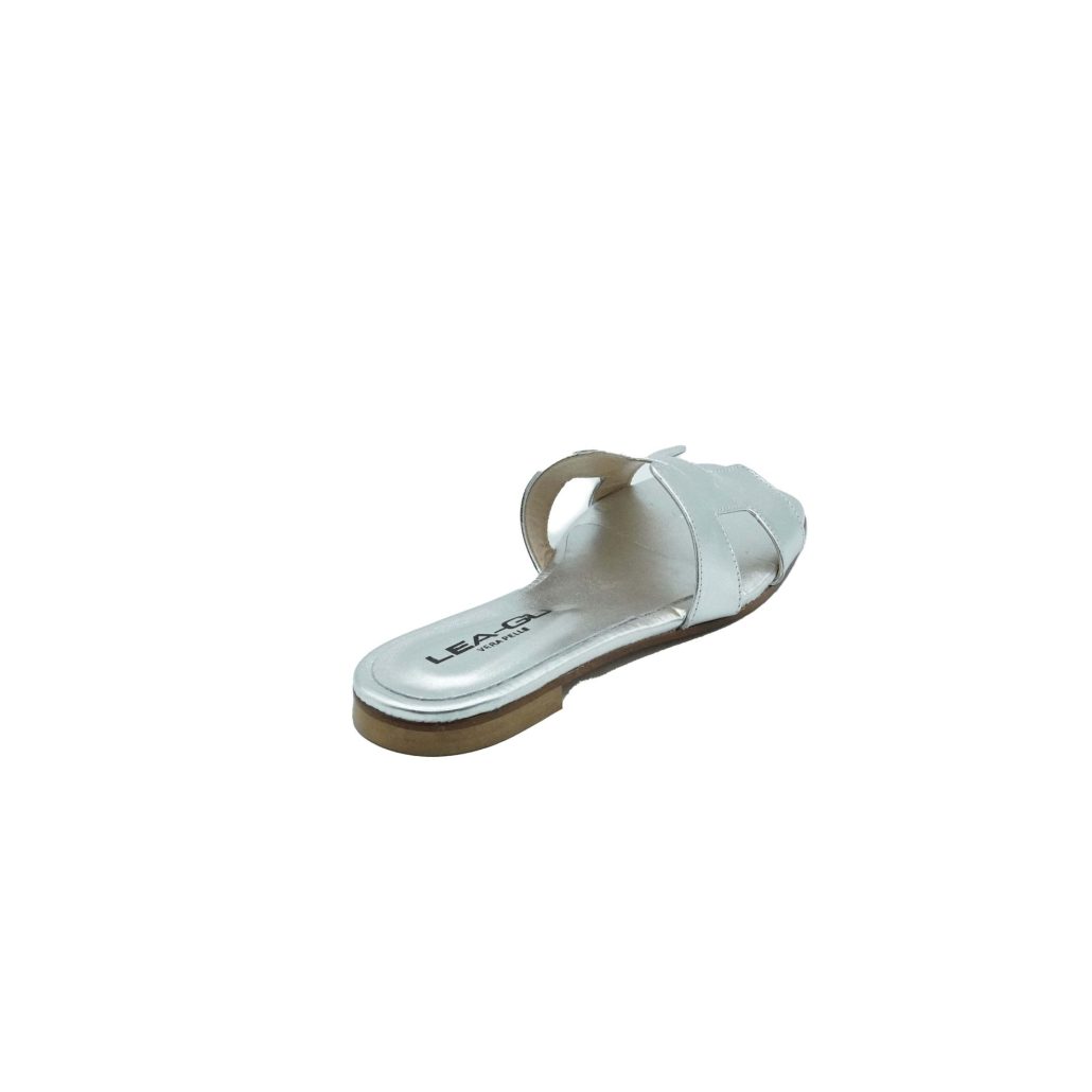 Lea Gu ciabattina in nappa laminata, fascia frontale, punta quadrata, tacco 10mm Promozione