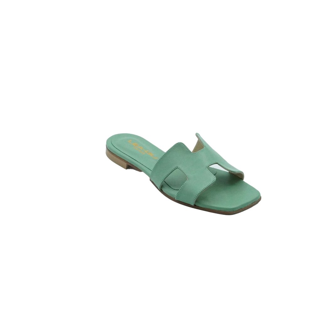 Lea Gu ciabattina in nappa, fascia frontale, punta quadrata, tacco 10mm Promozione Limitata