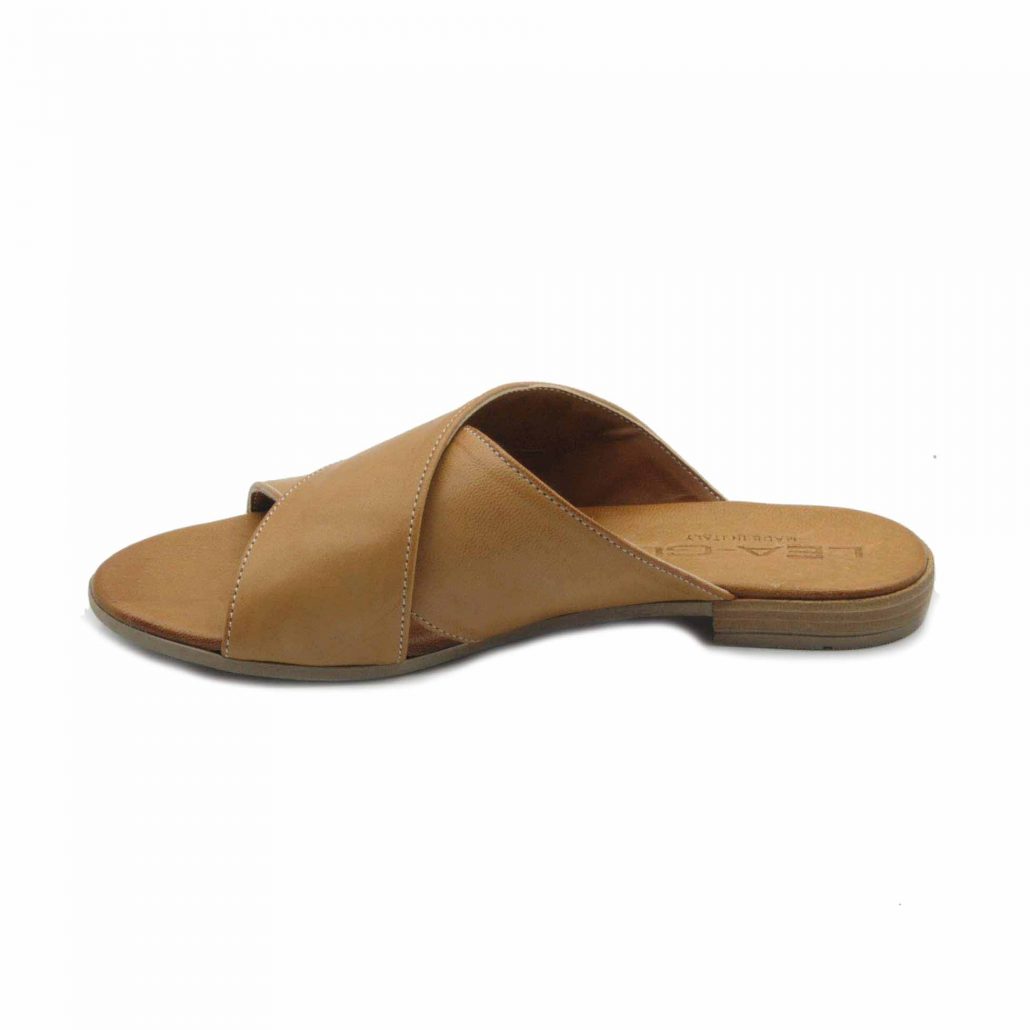 Lea Gu ciabattina in nappa, incrocio frontale, tacco 15 mm Shopping Online