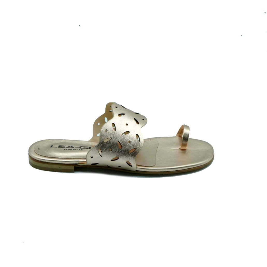 Lea Gu ciabattina infradito in nappa laminata, fascia frontale, tacco 10mm Affare Del Giorno