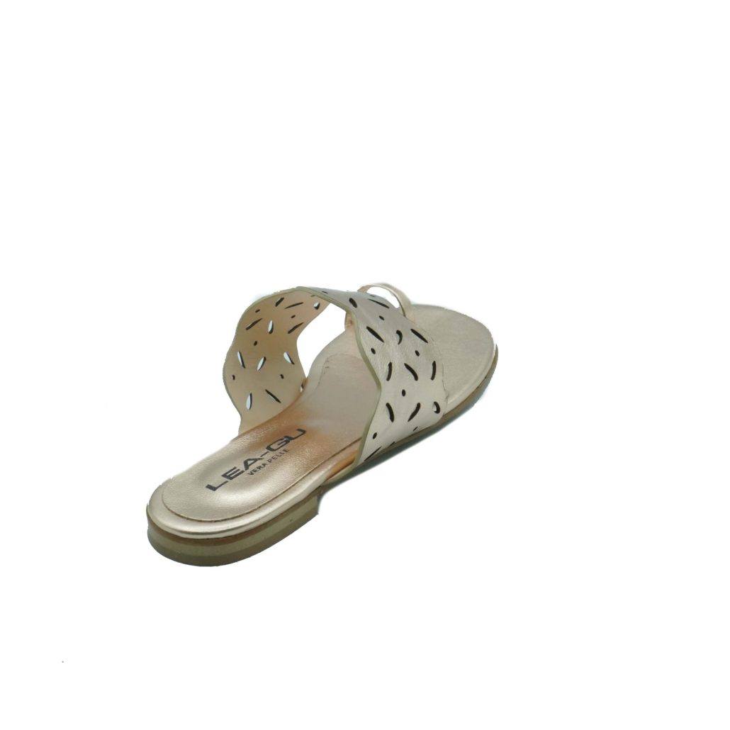 Lea Gu ciabattina infradito in nappa laminata, fascia frontale, tacco 10mm Affare Del Giorno