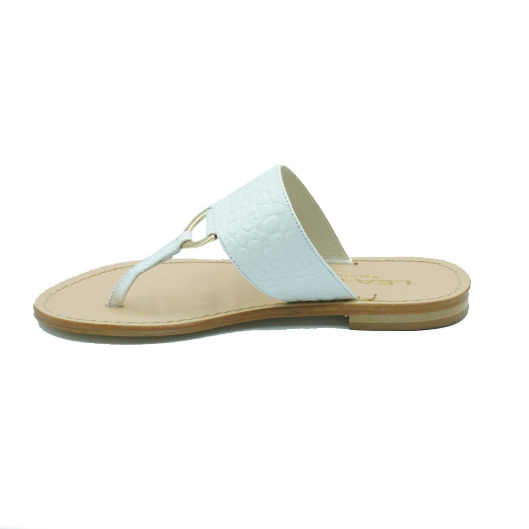 Lea Gu ciabattina infradito in nappa stampa cocco, accessorio frontale, tacco 10mm Prezzo Ridotto