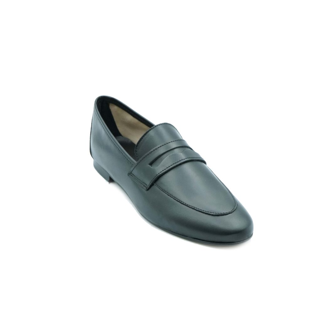 Lea Gu mocassino in nappa, bocca di leone frontale, tacco 10mm Novità