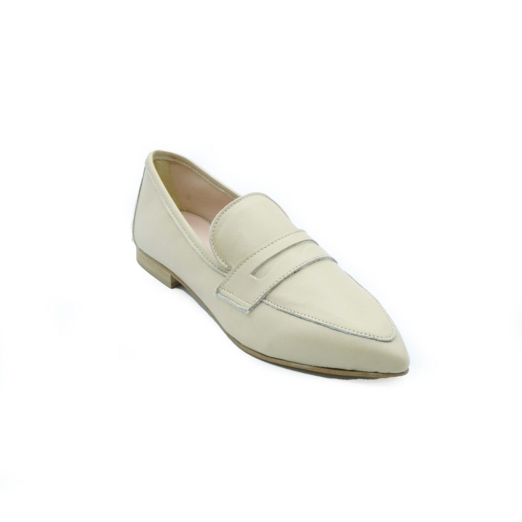 Lea Gu mocassino in nappa, bocca di leone frontale, tacco 10mm Presa