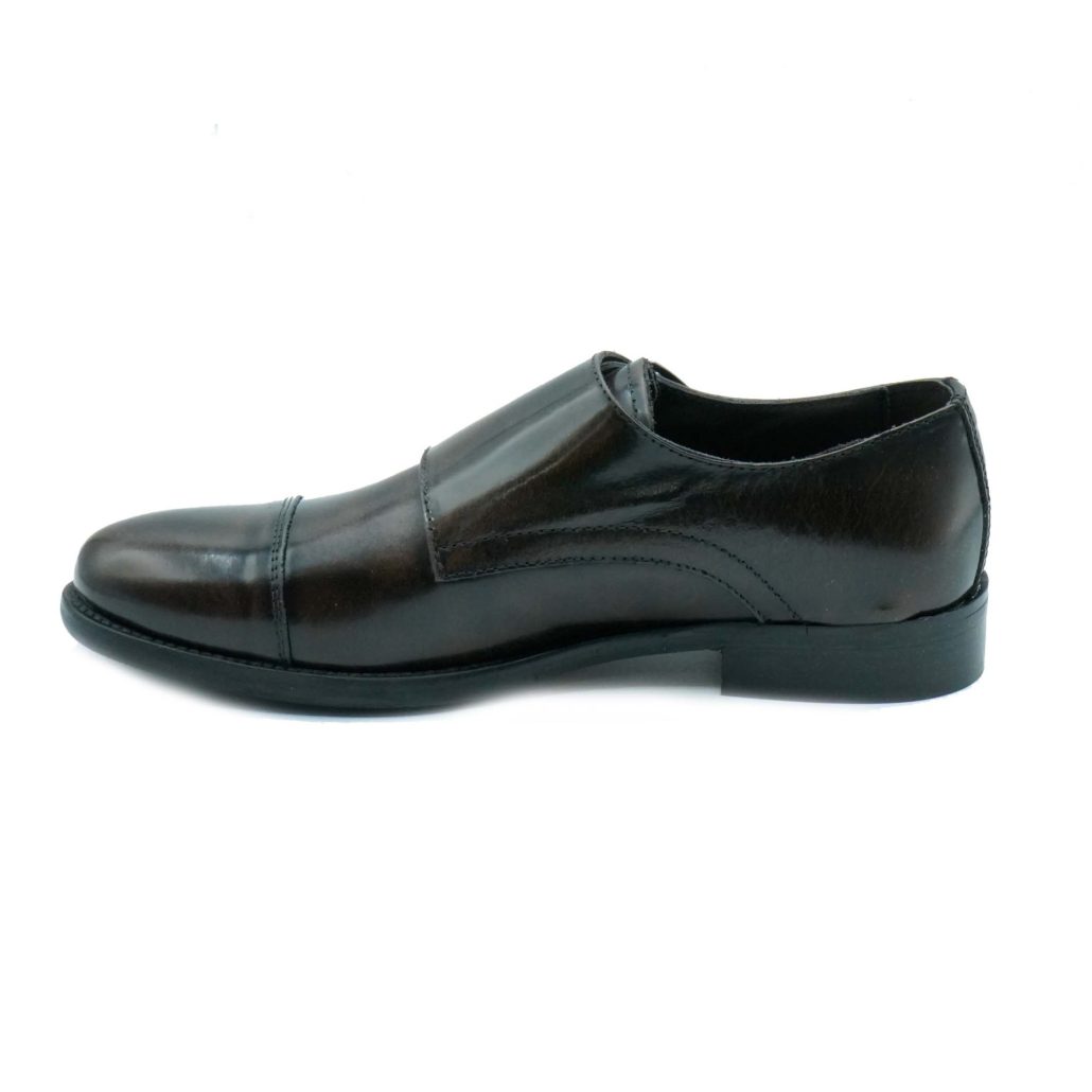 Lea Gu mocassino in vitello abrasivato, doppia fibbia frontale, tacco 25mm Online