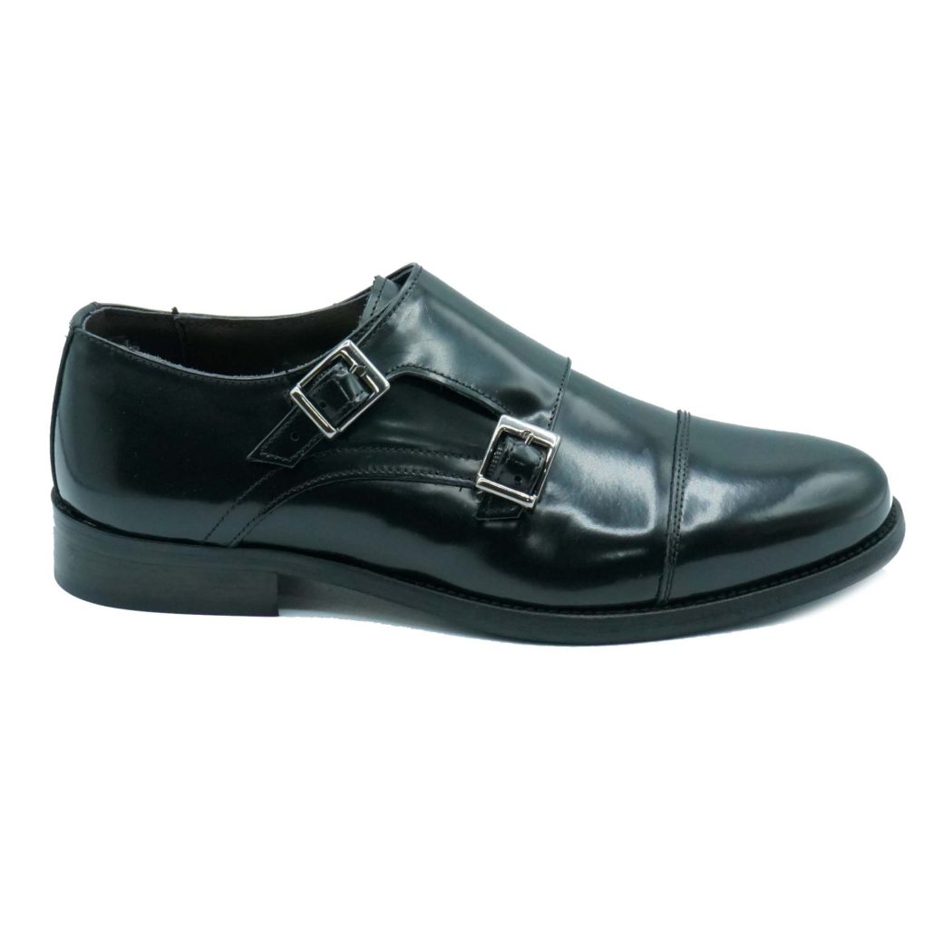 Lea Gu mocassino in vitello abrasivato, doppia fibbia frontale, tacco 25mm Online