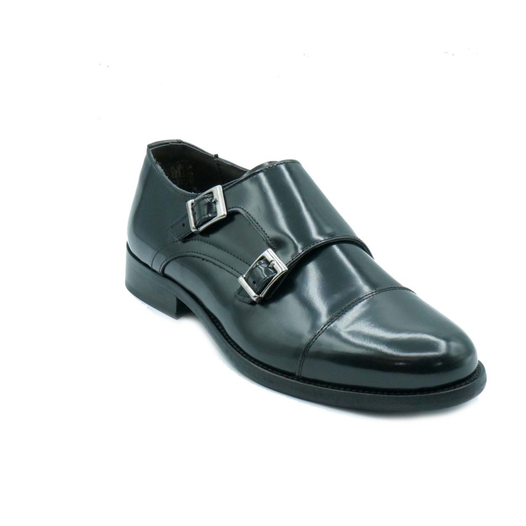 Lea Gu mocassino in vitello abrasivato, doppia fibbia frontale, tacco 25mm Online