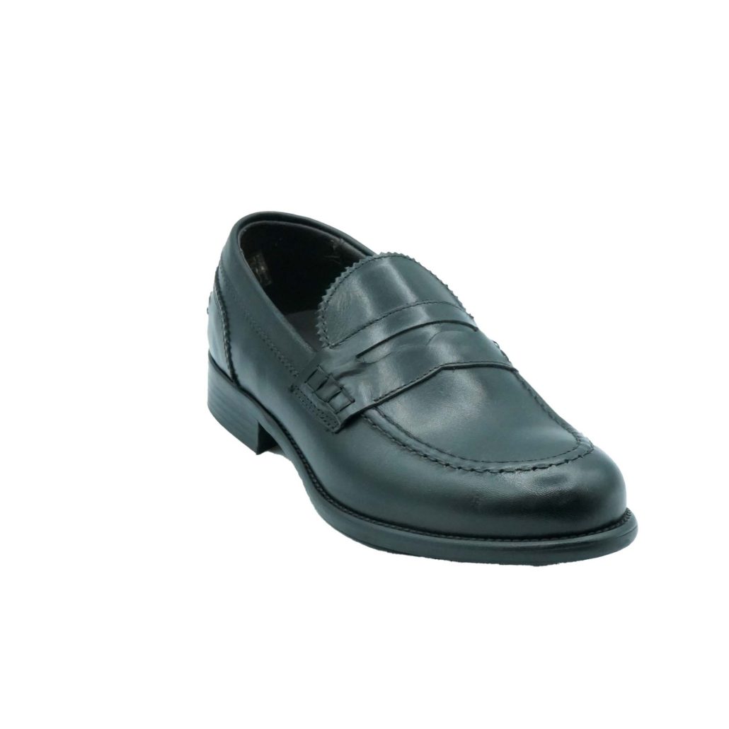 Lea Gu mocassino in vitello, bocca di leone frontale, tacco 25mm In Vendita