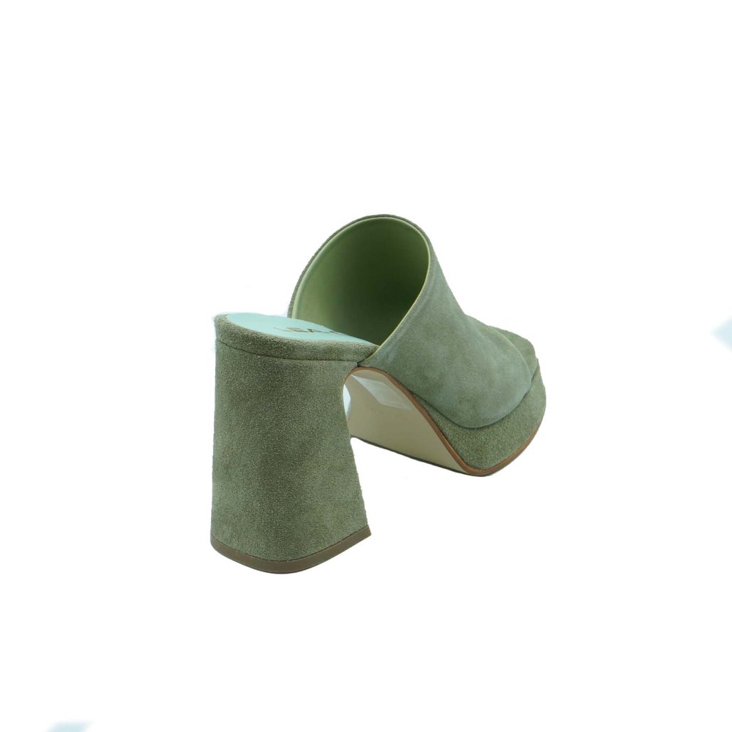 Lea Gu sabot in camoscio, fascia frontale, tacco ricoperto 100mm plateau 20mm Hotsell