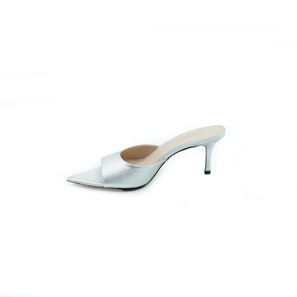Lea Gu sandalo con tacco in nappa laminata, fascia frontale, tacco 60mm Negozio