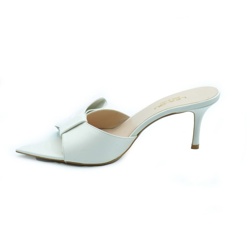 Lea Gu sandalo con tacco in nappa, fascia e fiocco frontale, tacco 60mm Nuova