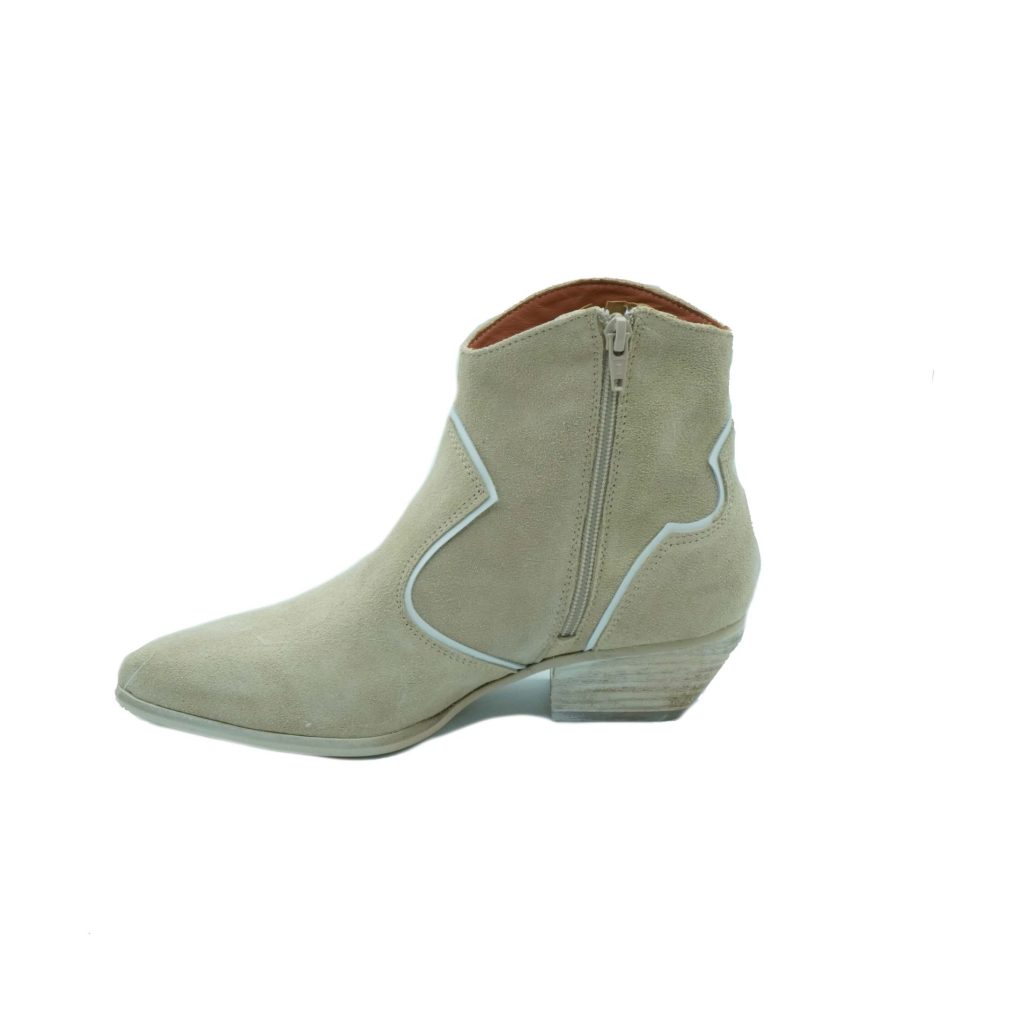 Lea Gu texano in camoscio con inserti in nappa, zip interna, tacco 40 mm Spedizione Gratuita