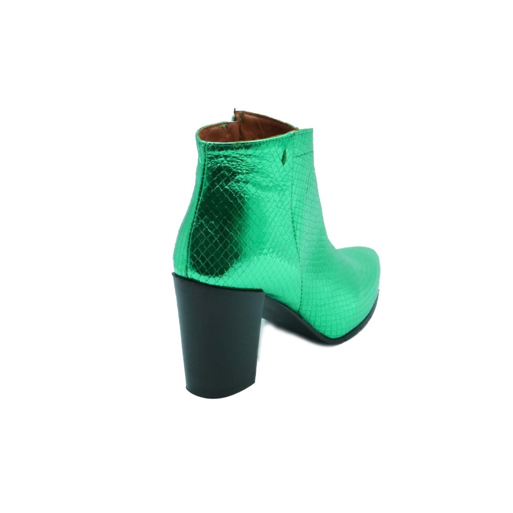 Lea Gu tronchetto in nappa laminata, zip interna, tacco in contrasto 80mm Qualità Garantita