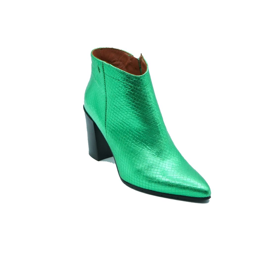 Lea Gu tronchetto in nappa laminata, zip interna, tacco in contrasto 80mm Qualità Garantita