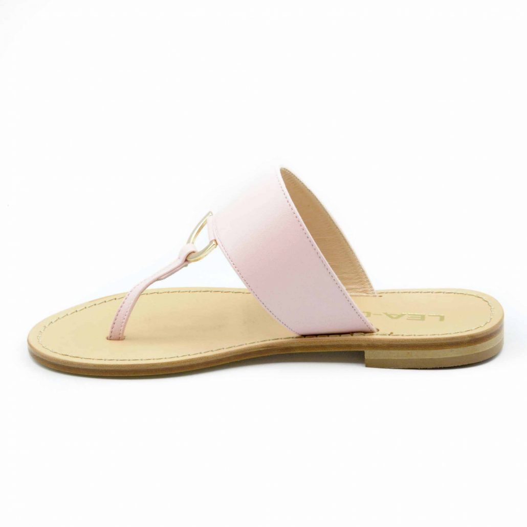 Lea Gu infradito in nappa, accessorio oro frontale, tacco 10 mm Shopping Online