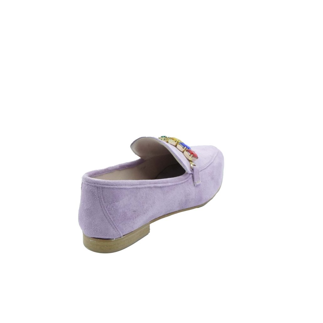 Lea Gu mocassino in camoscio, accessorio frontale, tacco 10mm Prezzo Ridotto
