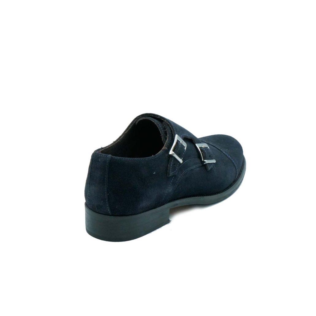 Lea Gu mocassino in camoscio, doppia fibbia frontale, tacco 25mm Sconto