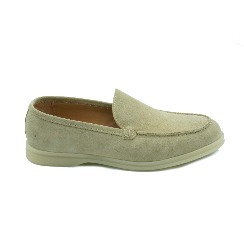 Lea Gu mocassino in camoscio, fondo gomma 20mm Economico