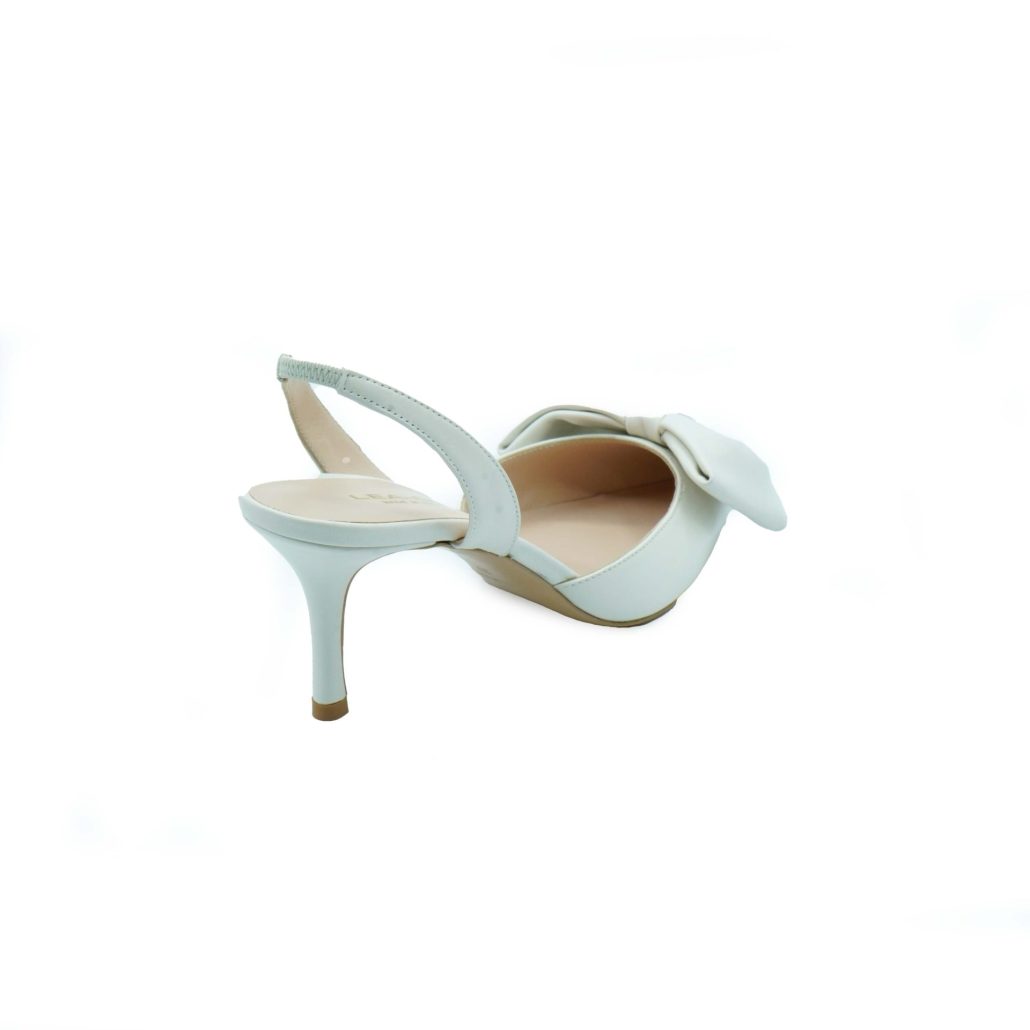 Lea Gu slingback in nappa, fiocco frontale, tacco 65mm Outlet