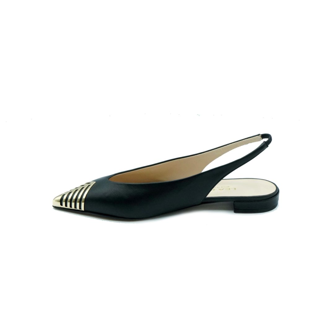 Lea Gu slingback in nappa, punta metallica, tacco 10mm Saldi
