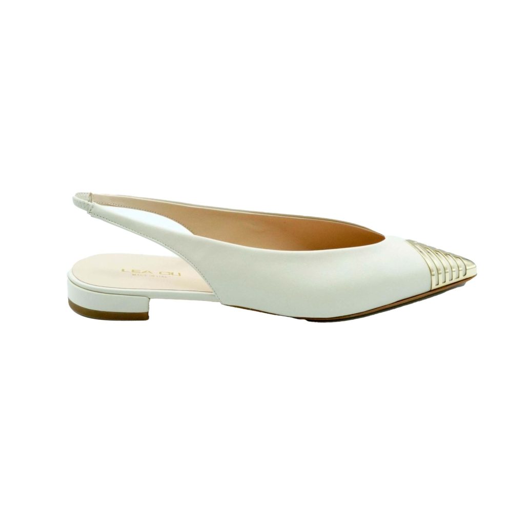 Lea Gu slingback in nappa, punta metallica, tacco 10mm Saldi