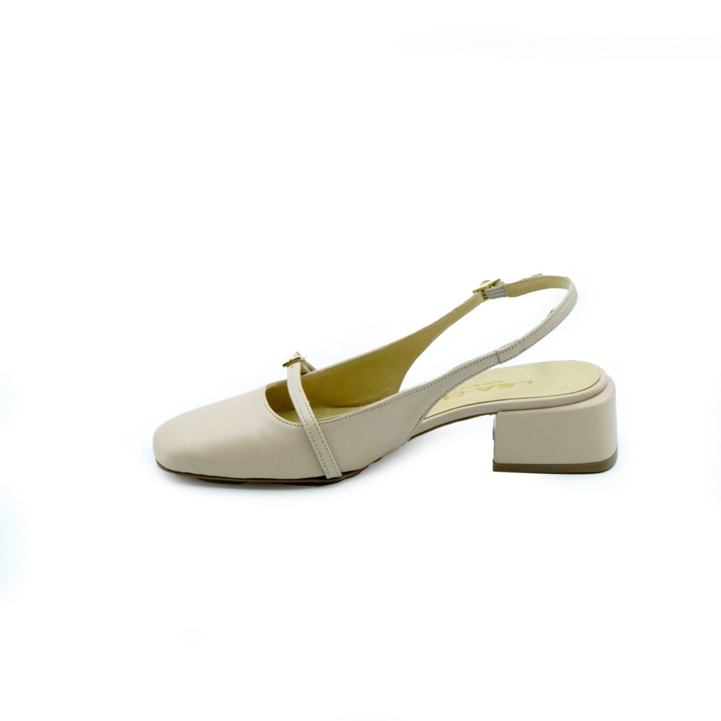 Lea Gu slingback in nappa, punta quadrata, cinturino frontale, tacco 35mm Hotsell