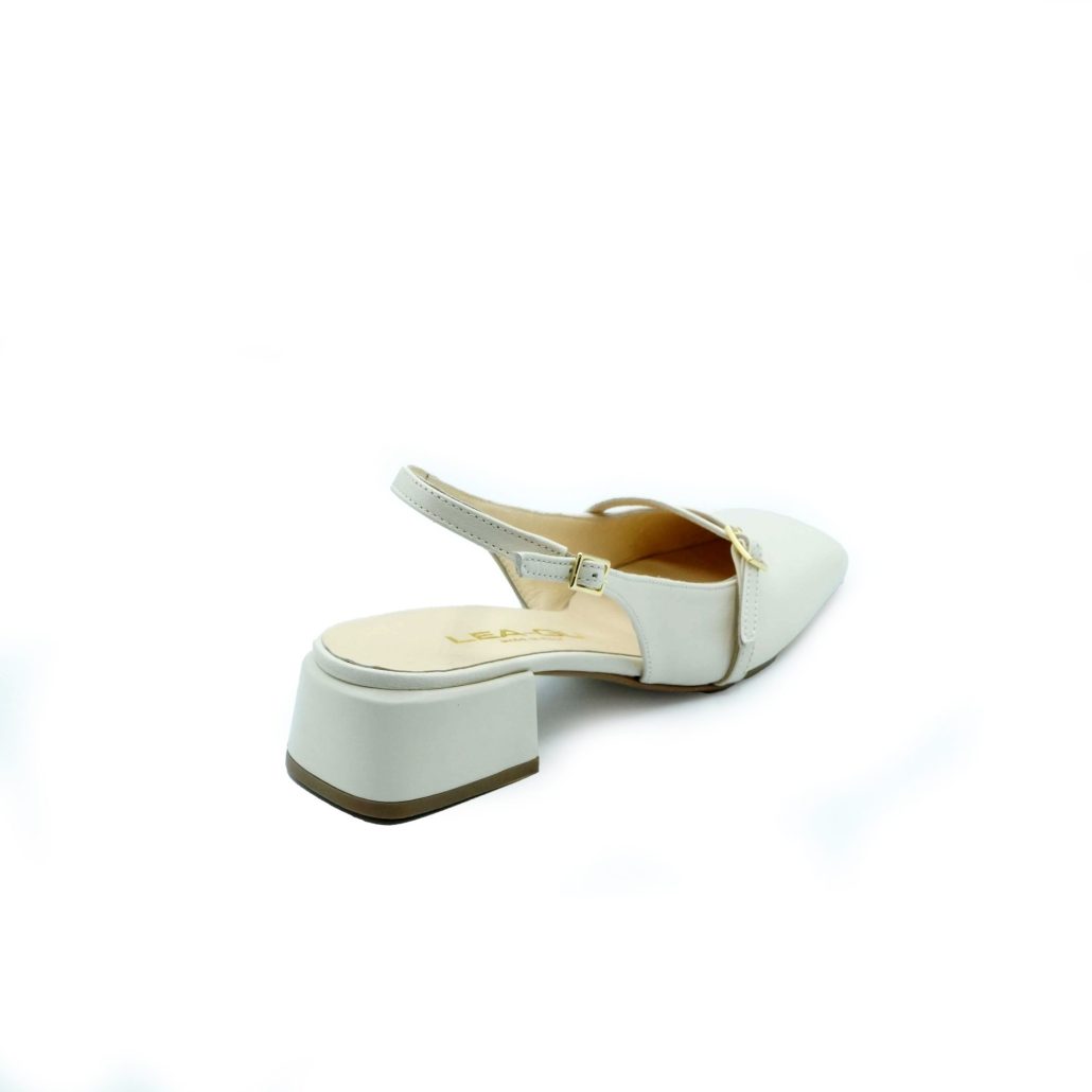 Lea Gu slingback in nappa, punta quadrata, cinturino frontale, tacco 35mm Hotsell