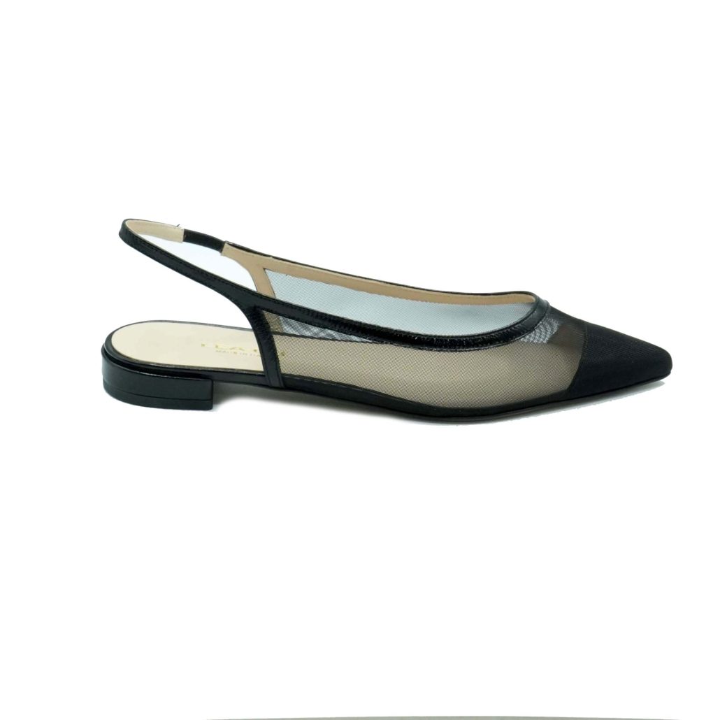 Lea Gu slingback in rete con punta in contrasto, tacco 10mm Vendite Flash