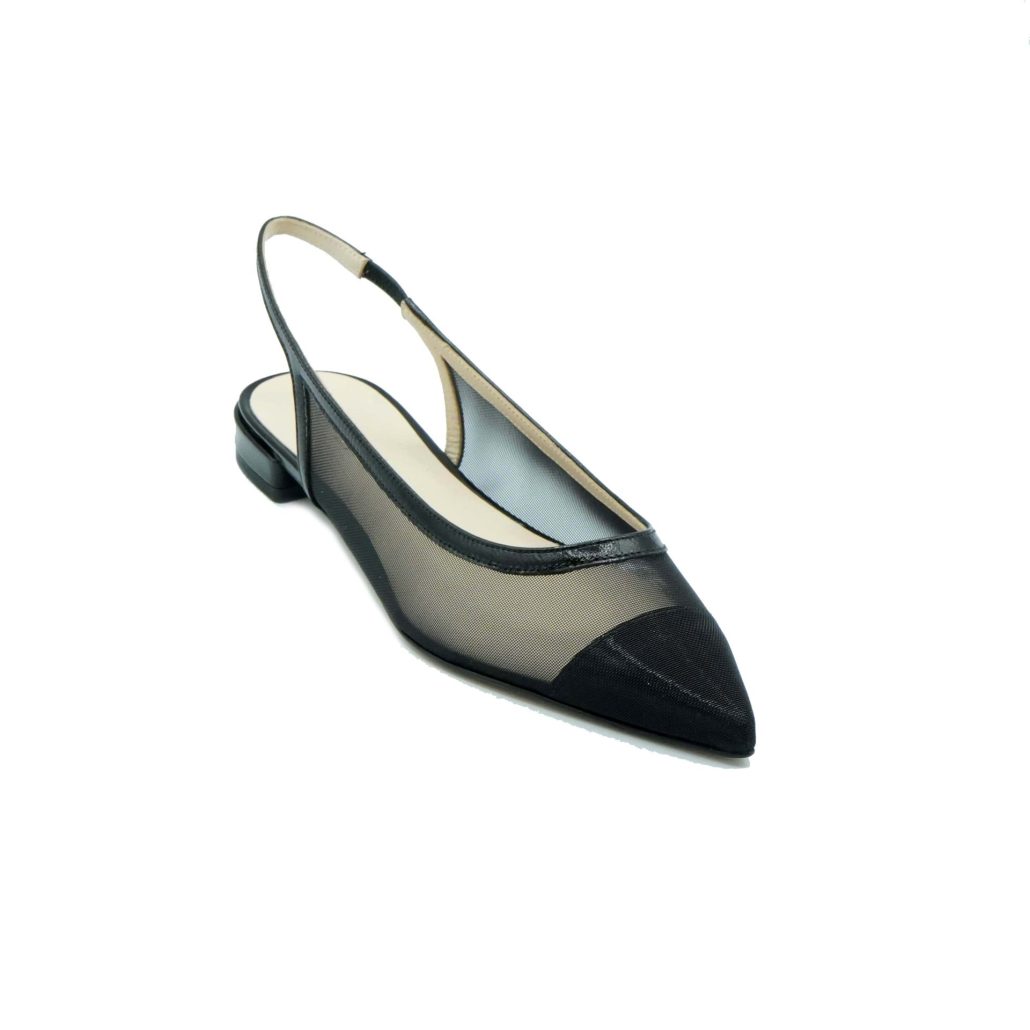 Lea Gu slingback in rete con punta in contrasto, tacco 10mm Vendite Flash