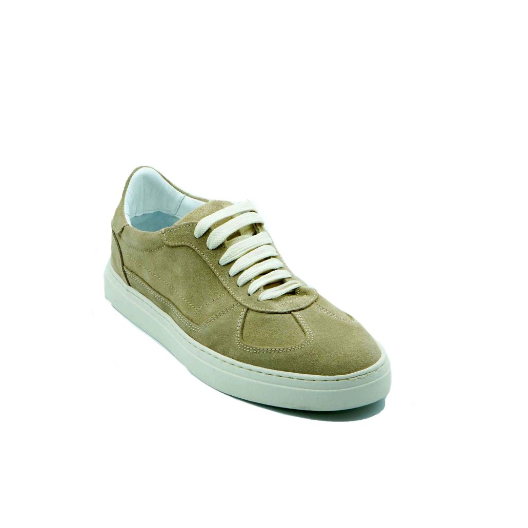 Lea Gu sneakers in camoscio, allacciatura frontale, fondo 30mm Nuova