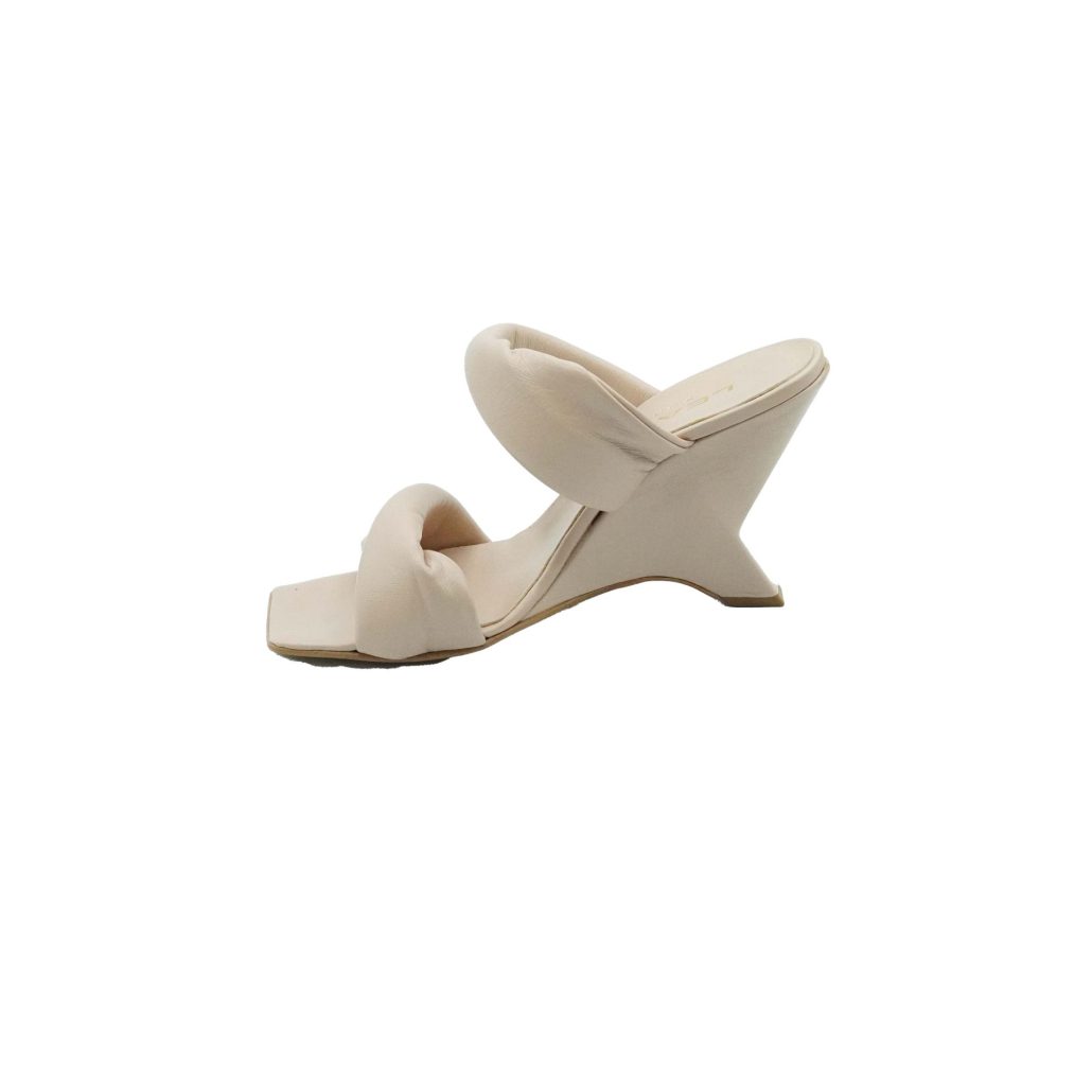 Lea Gu sandalo in nappa, doppia fascia frontale, tacco 85mm Italy