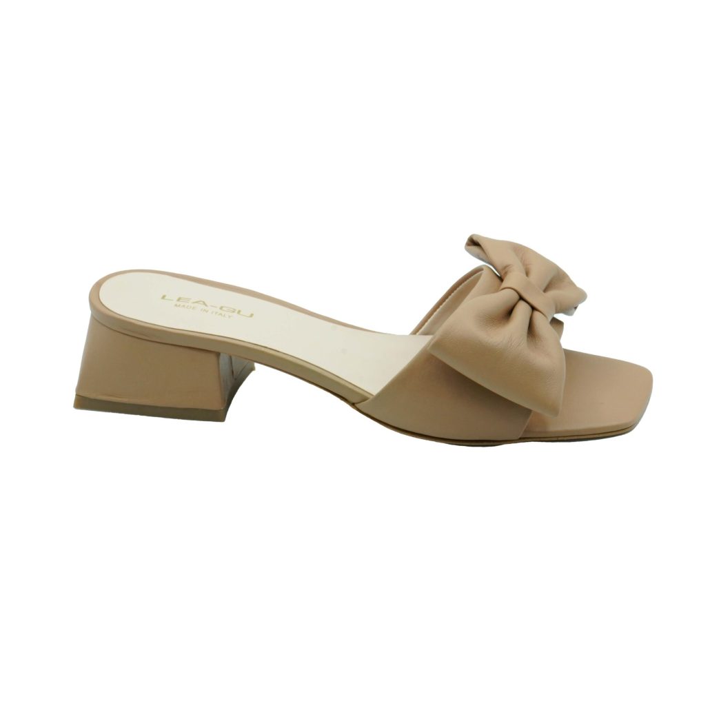 Lea Gu sandalo in nappa, fascia frontale con fiocco, tacco 30mm Promozione