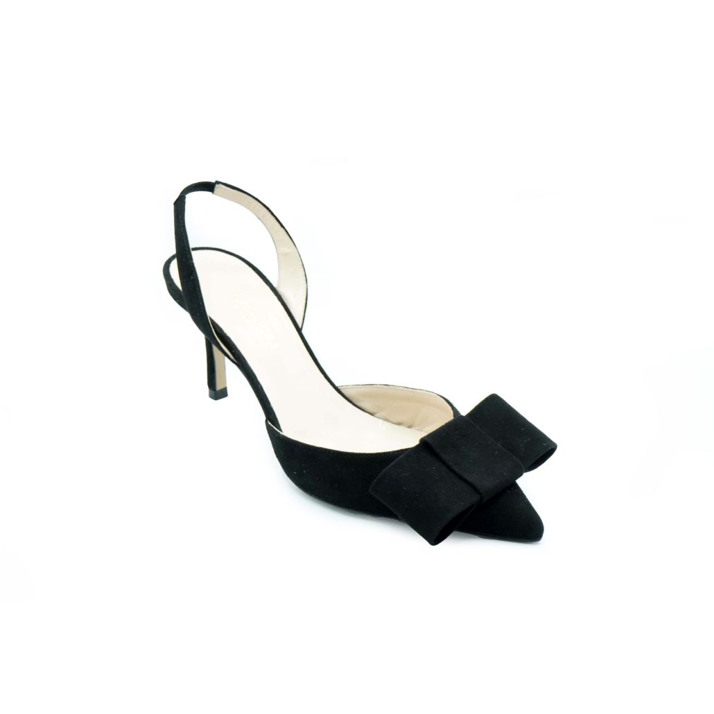 Lea Gu slingback in camoscio, fiocco frontale, tacco 65mm Consegna Veloce