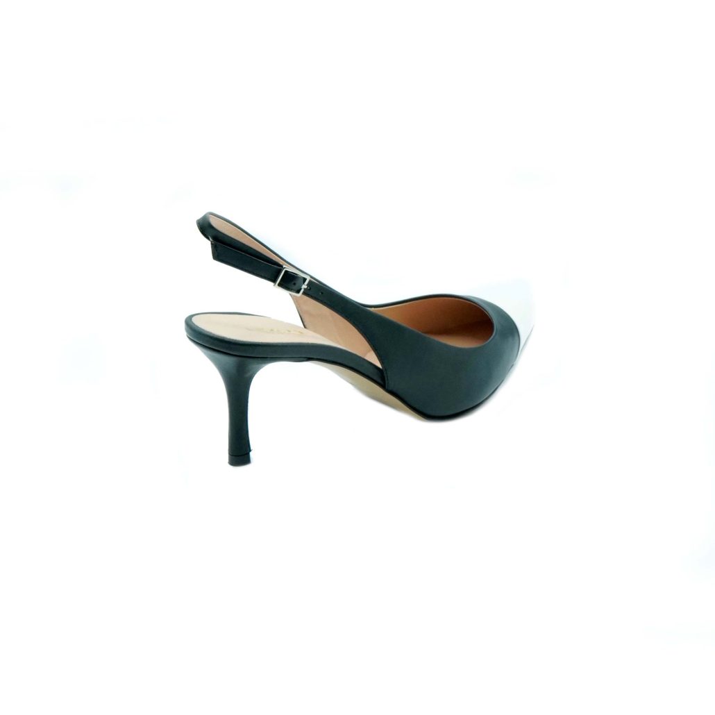 Lea Gu slingback in nappa con punta in contrasto, tacco 65mm Promozione Limitata
