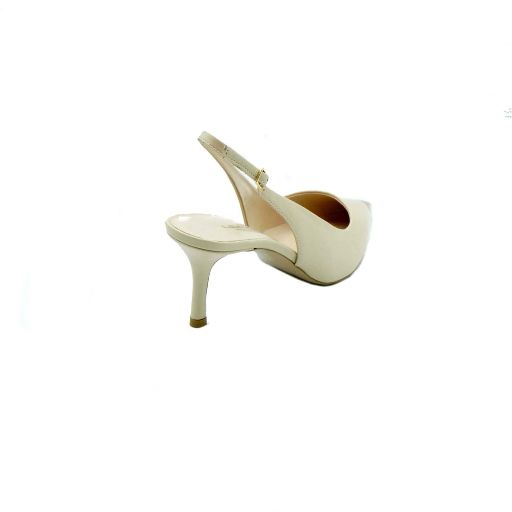 Lea Gu slingback in nappa con punta metallica, tacco 65mm Fino Al -60%