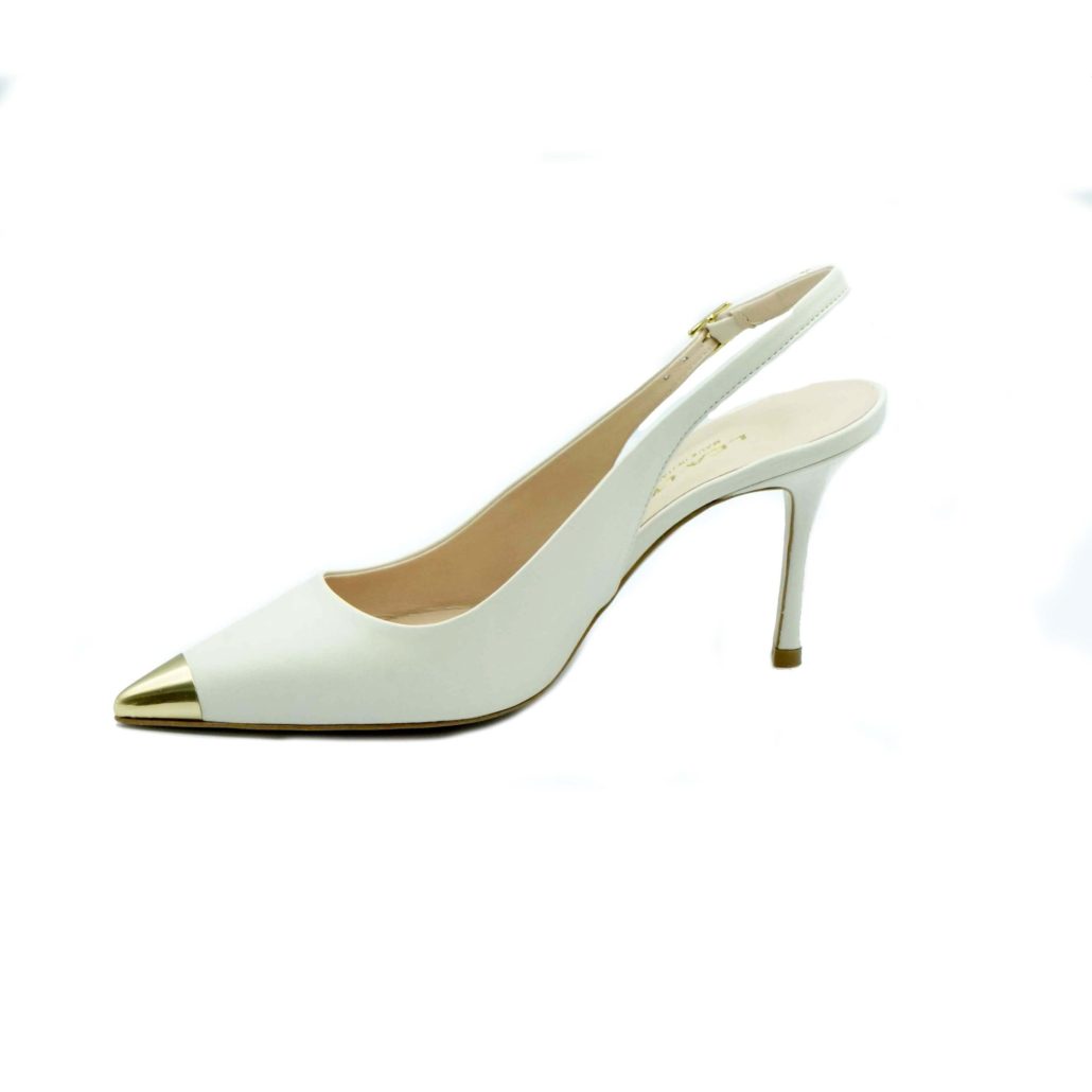 Lea Gu slingback in nappa con punta metallica, tacco 85mm Shopping Online