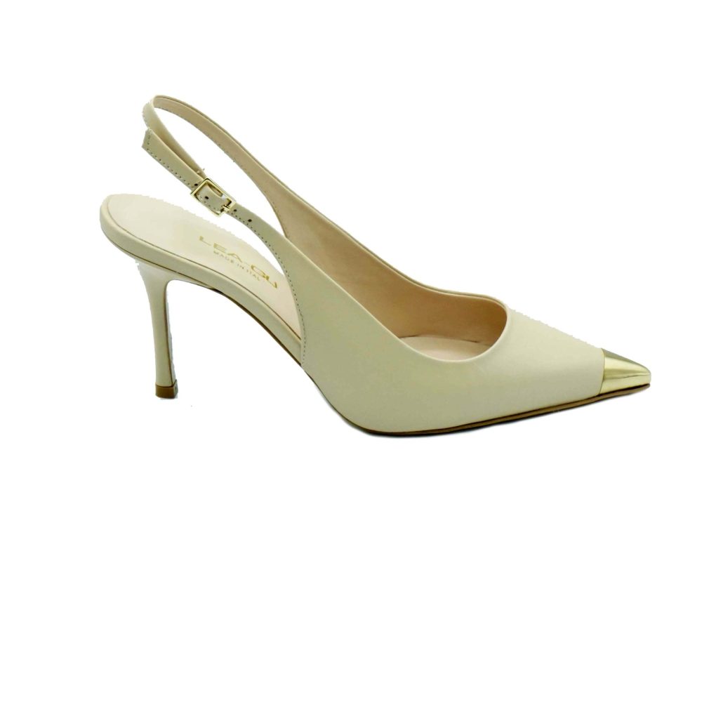 Lea Gu slingback in nappa con punta metallica, tacco 85mm Shopping Online