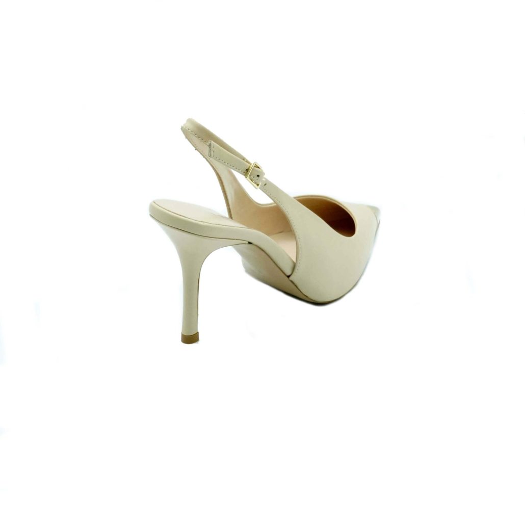 Lea Gu slingback in nappa con punta metallica, tacco 85mm Shopping Online