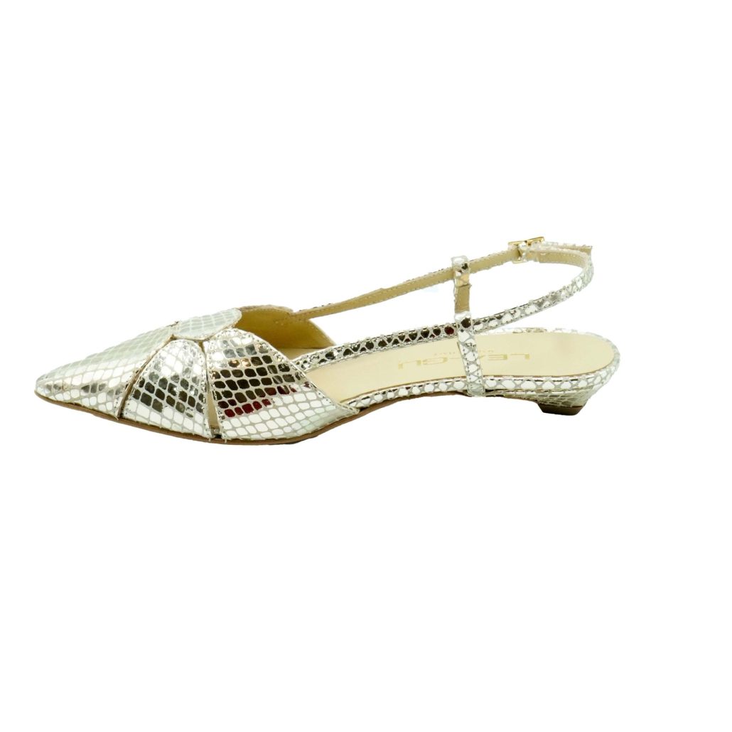 Lea Gu slingback in nappa stampata laminata ,tacco 30mm Novità