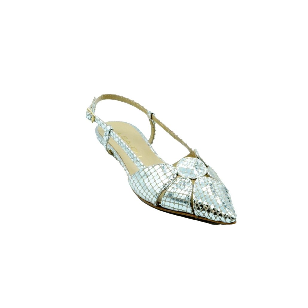 Lea Gu slingback in nappa stampata laminata ,tacco 30mm Novità