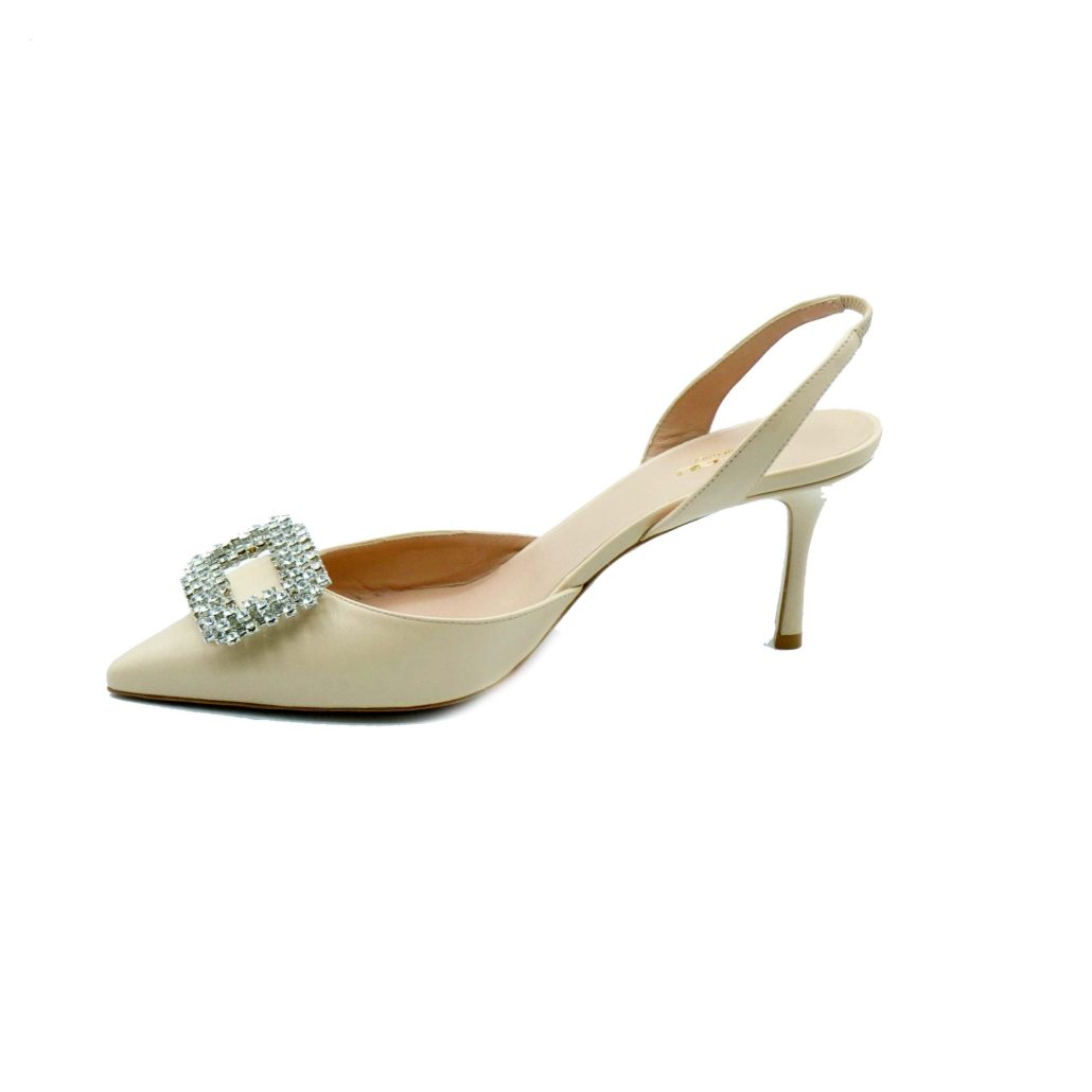 Lea Gu slingback in nappa, accessorio frontale, tacco 65mm Sconto