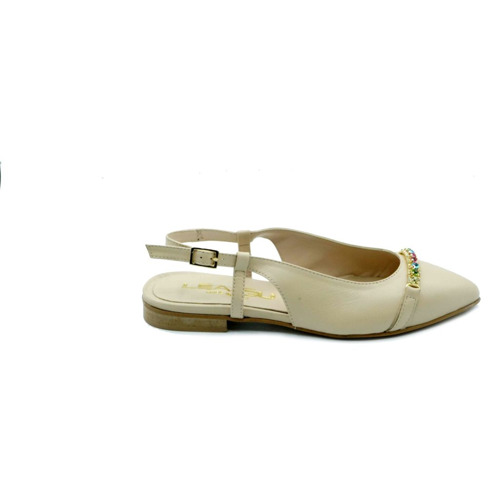 Lea Gu slingback in nappa, accessorio frontale, tacco 10mm Offerta