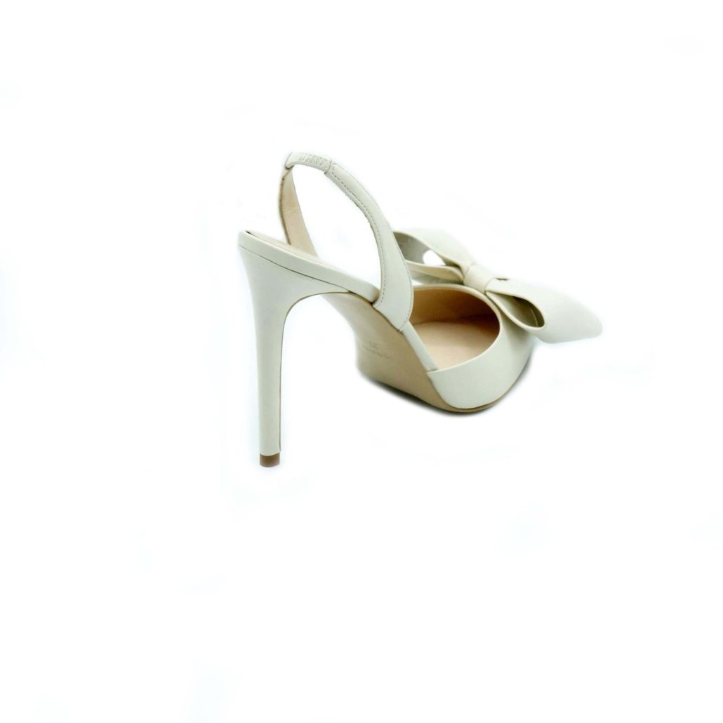 Lea Gu slingback in nappa, fiocco frontale, tacco 100mm Outlet