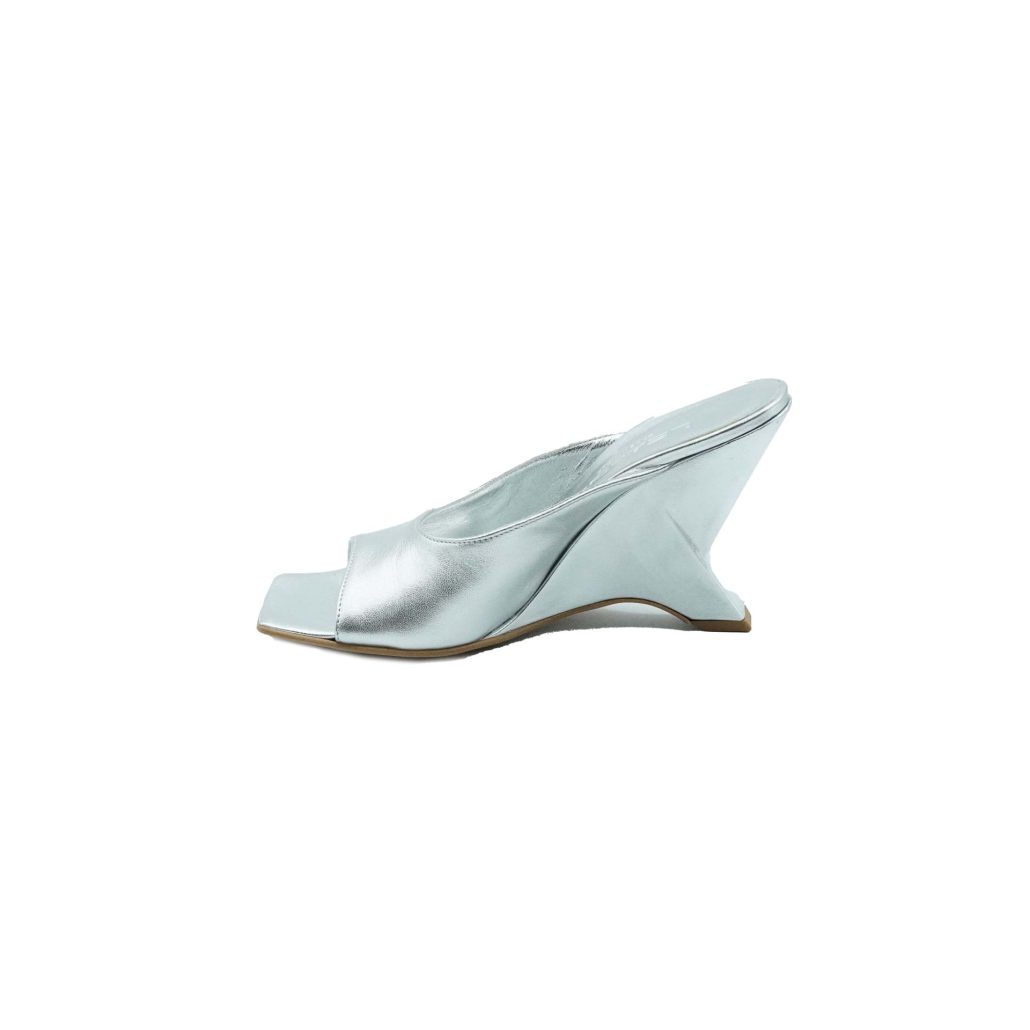 Lea Gu sandalo in nappa laminata, fascia frontale, tacco 85mm Vendita Economica
