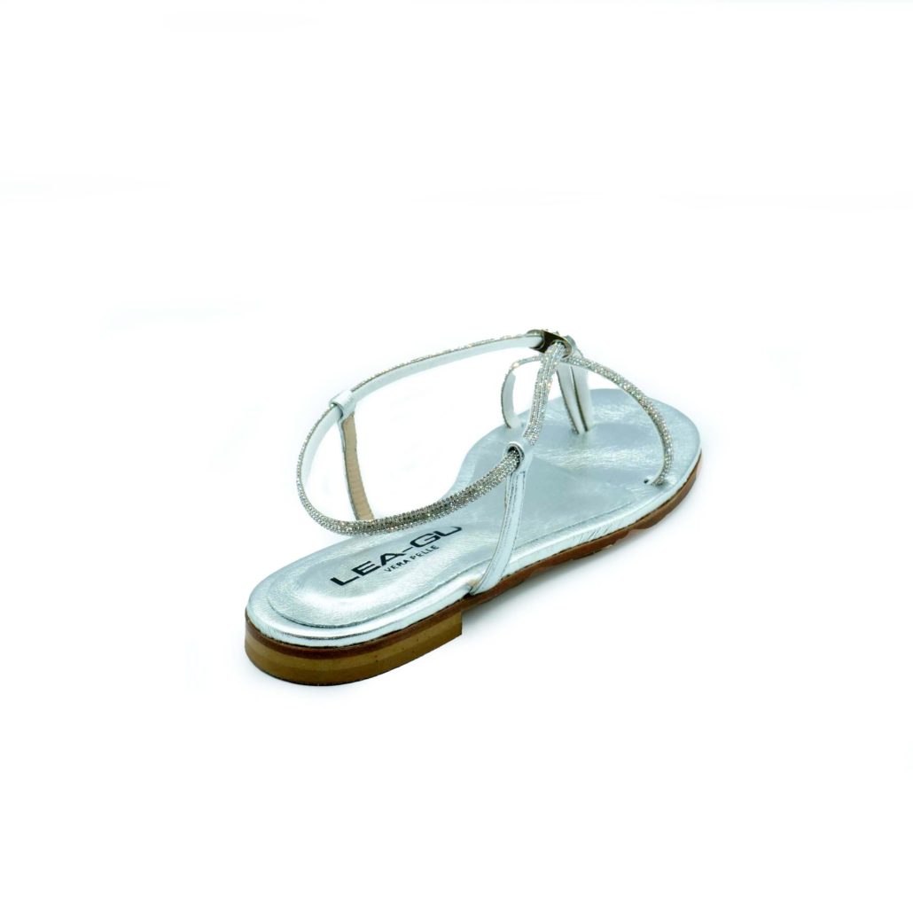 Lea Gu sandalo in nappa laminata, strass frontali, tacco 10mm Negozio